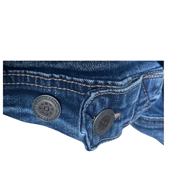 COPPER RIVET Denim Factory Distressed Jean Jacket Blue with Fade Men’s Size 3X. - Picture 12 of 16